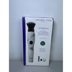 Michael Todd Sonicblend PRO Sonic Antimicrobial Makeup Brush White Marble NEW